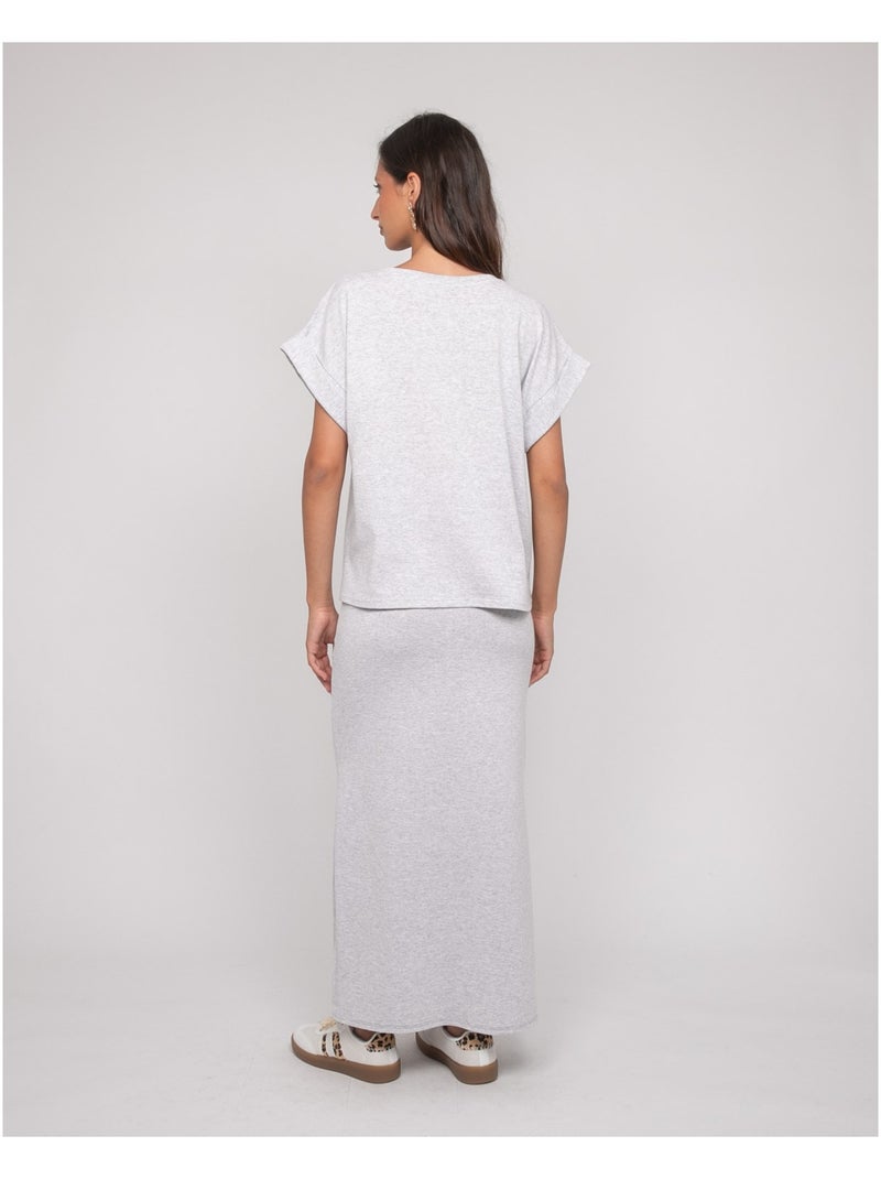 Gonna lunga in pile XIVELA Grigio - Kiabi