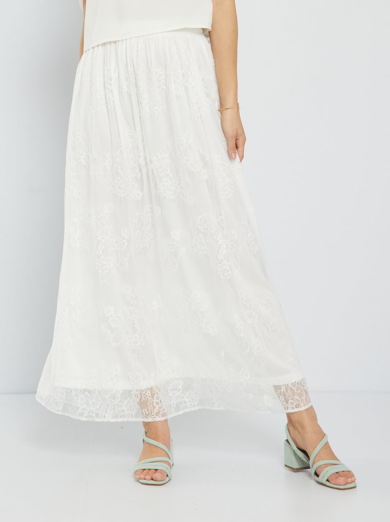 Gonna lunga in pizzo Bianco - Kiabi