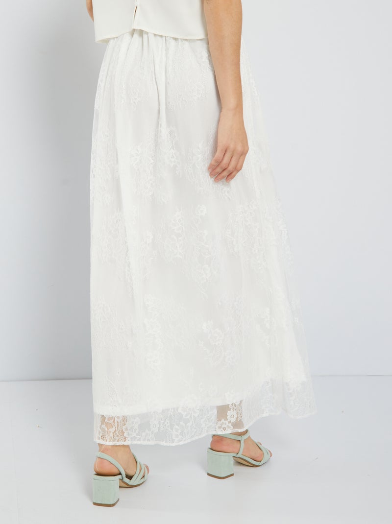 Gonna lunga in pizzo Bianco - Kiabi