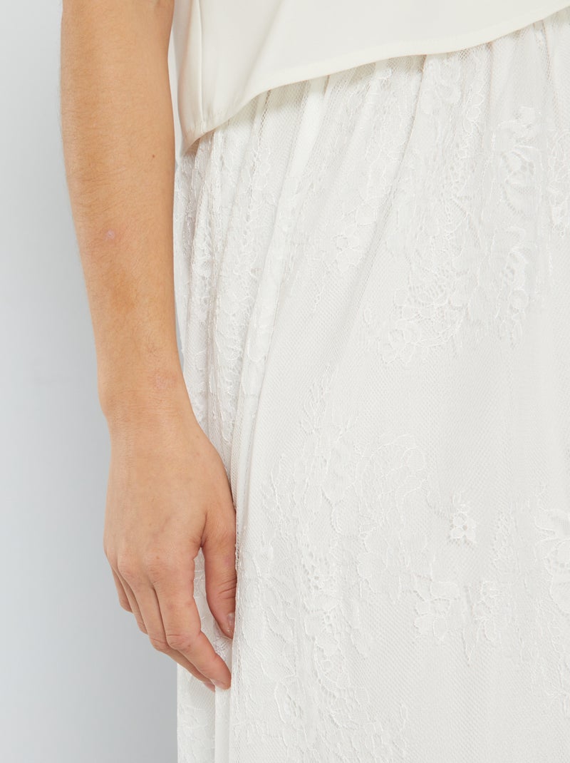 Gonna lunga in pizzo Bianco - Kiabi