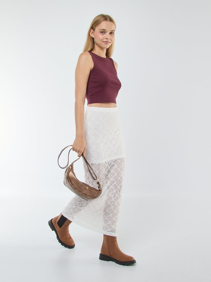 Gonna lunga in pizzo Bianco - Kiabi