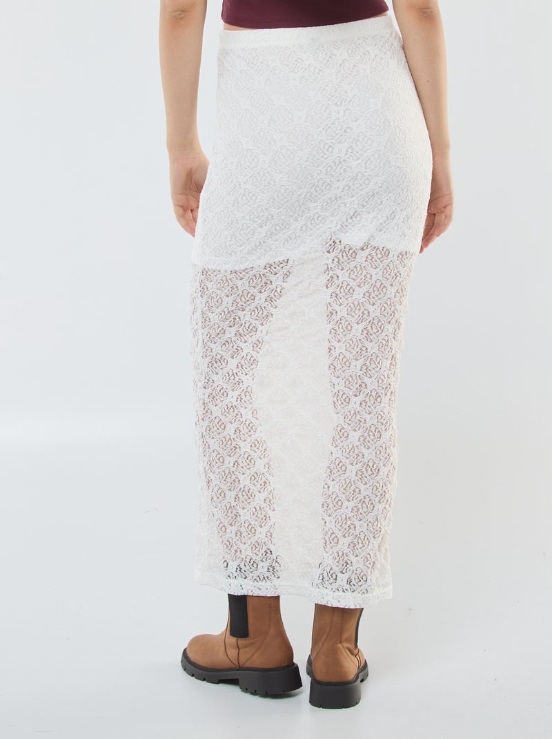 Gonna lunga in pizzo Bianco - Kiabi