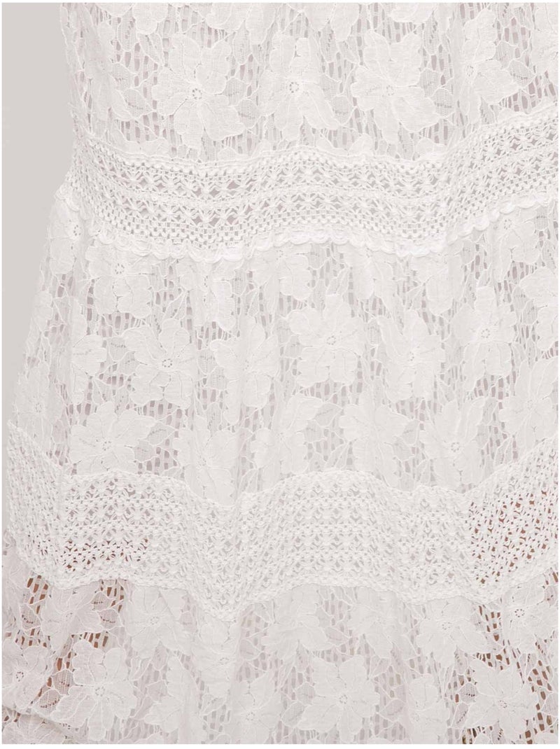 Gonna lunga in pizzo XESTINA Bianco - Kiabi