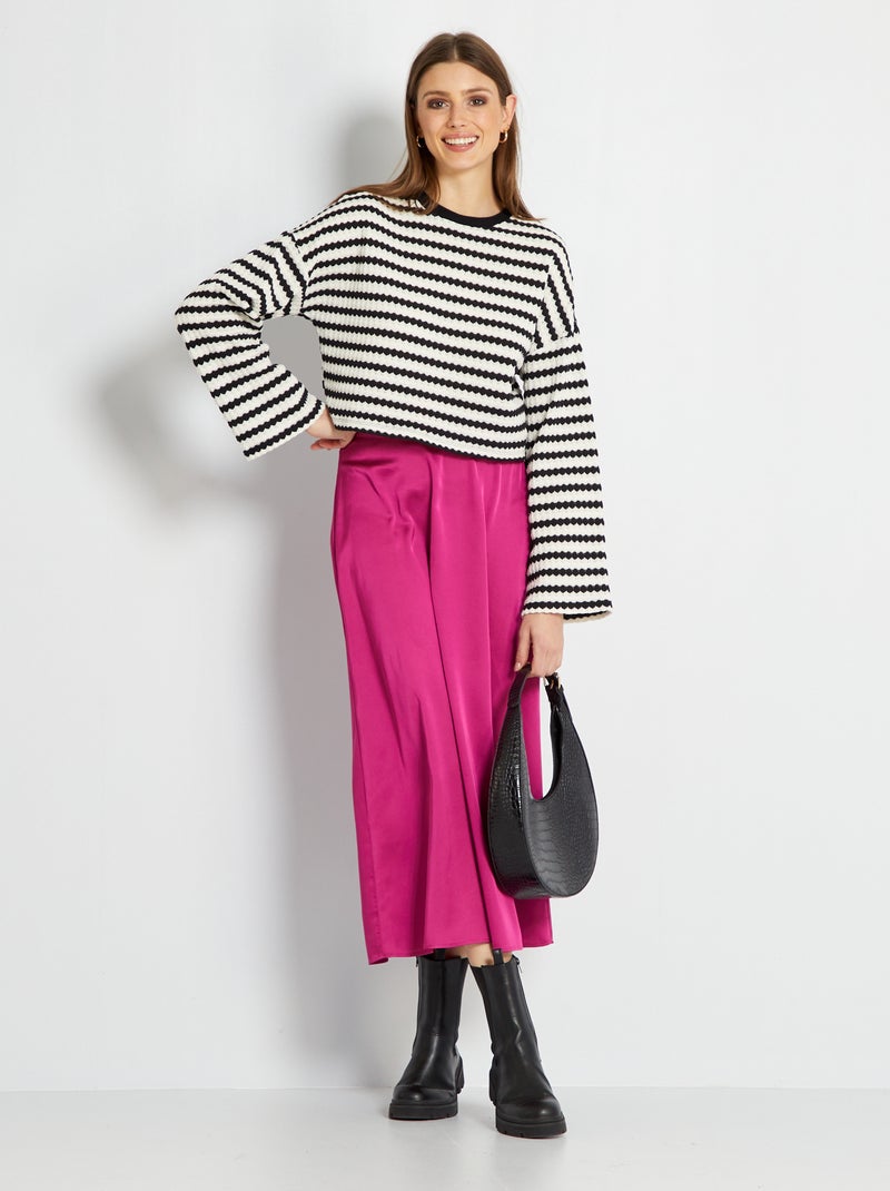 Gonna lunga in raso Rosa - Kiabi