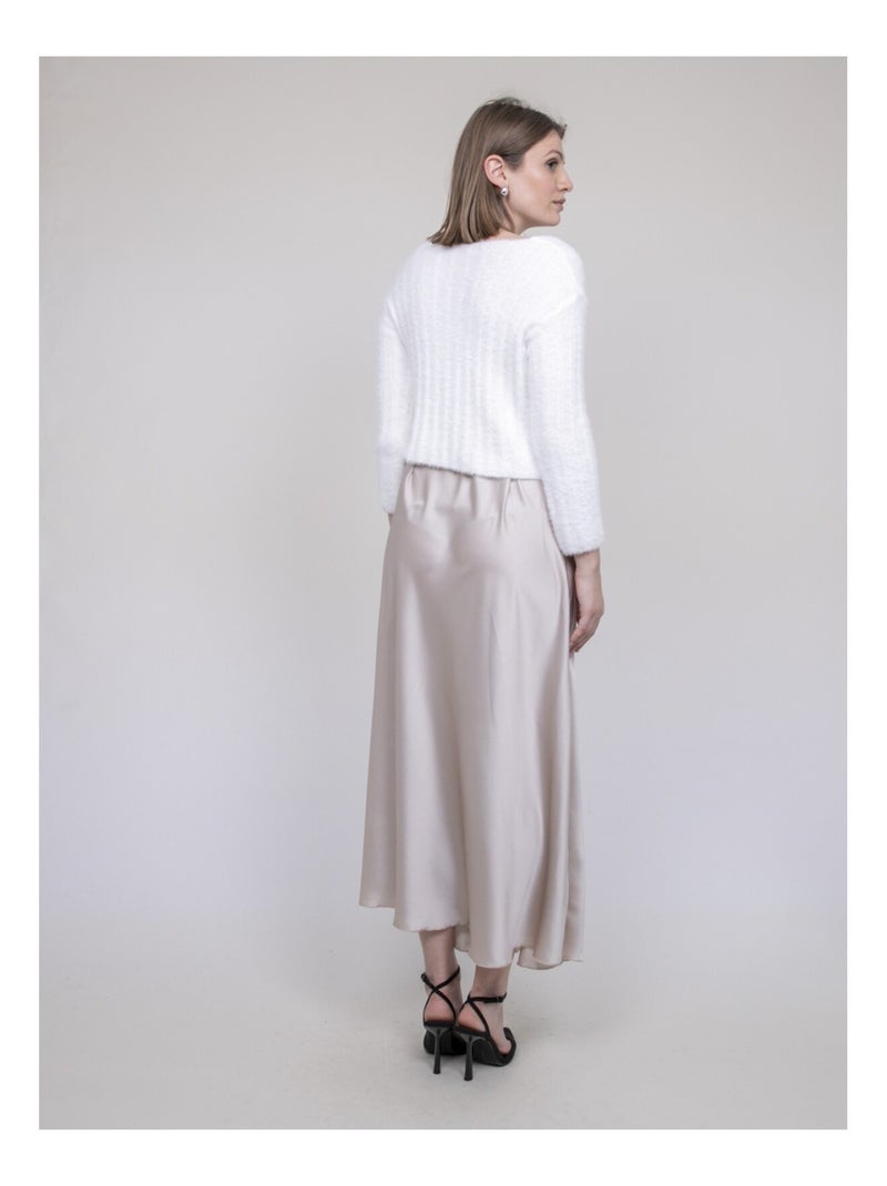 Gonna lunga in satin XALPA Beige - Kiabi