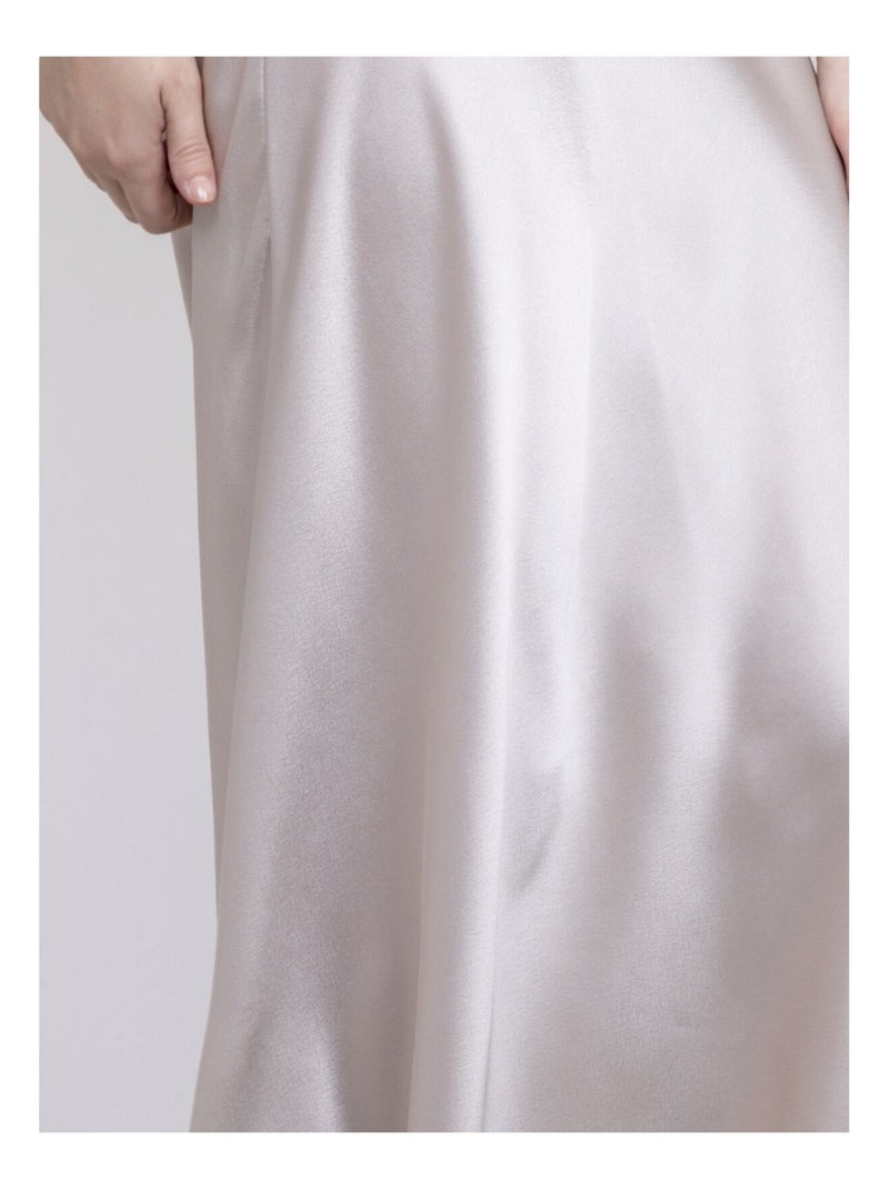 Gonna lunga in satin XALPA Beige - Kiabi