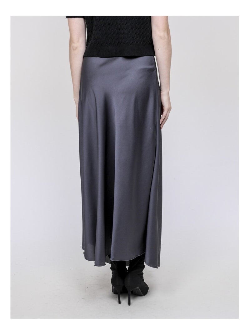 Gonna lunga in satin XALPA Grigio - Kiabi