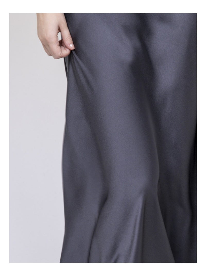 Gonna lunga in satin XALPA Grigio - Kiabi
