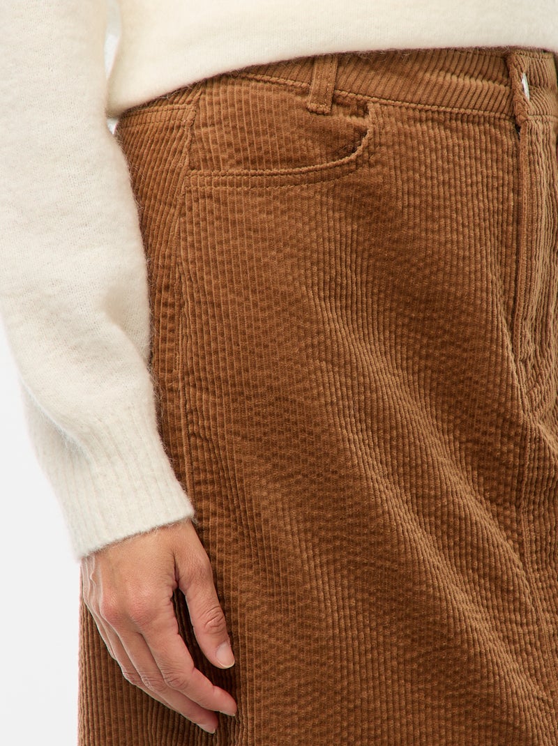 Gonna lunga in velluto a coste Beige - Kiabi