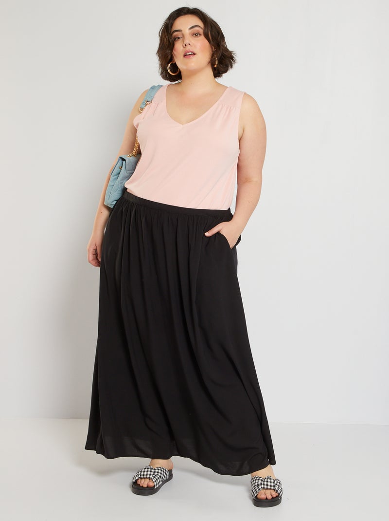 Gonna lunga morbida NERO Kiabi