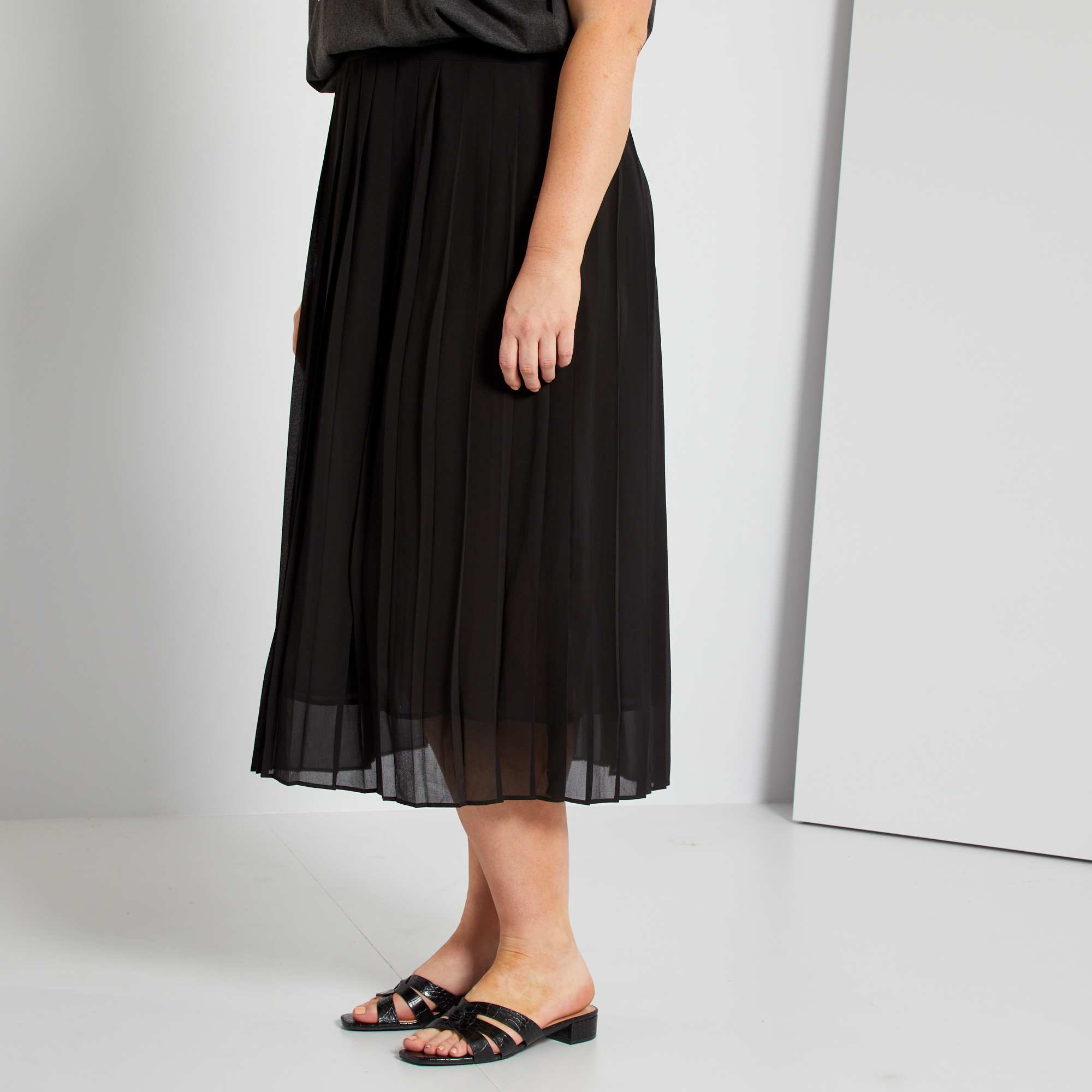 Vestiti Donna Eleganti Gonna Lunga Plissettata Con Elastico In