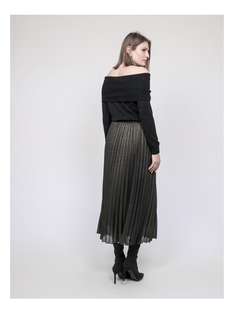 Gonna lunga plissettata XIAMARA Nero - Kiabi