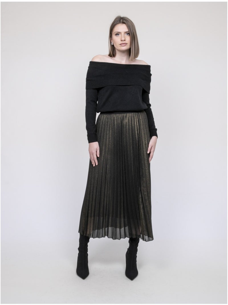 Gonna lunga plissettata XIAMARA Nero - Kiabi