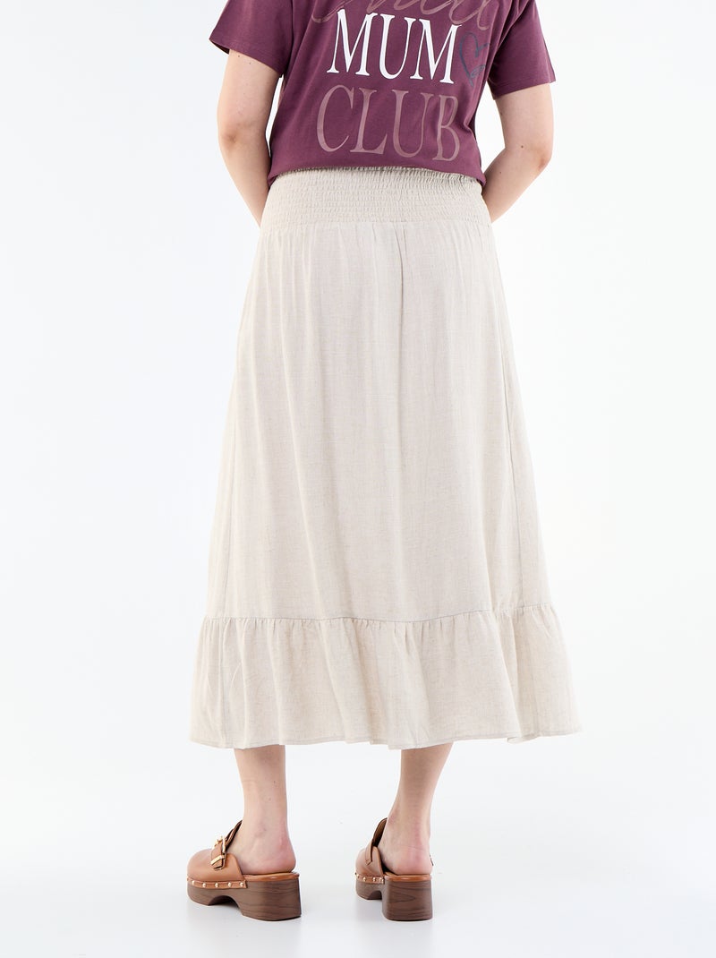 Gonna lunga premaman in lino Beige - Kiabi