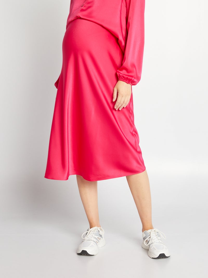 Gonna lunga premaman in raso ROSA - Kiabi