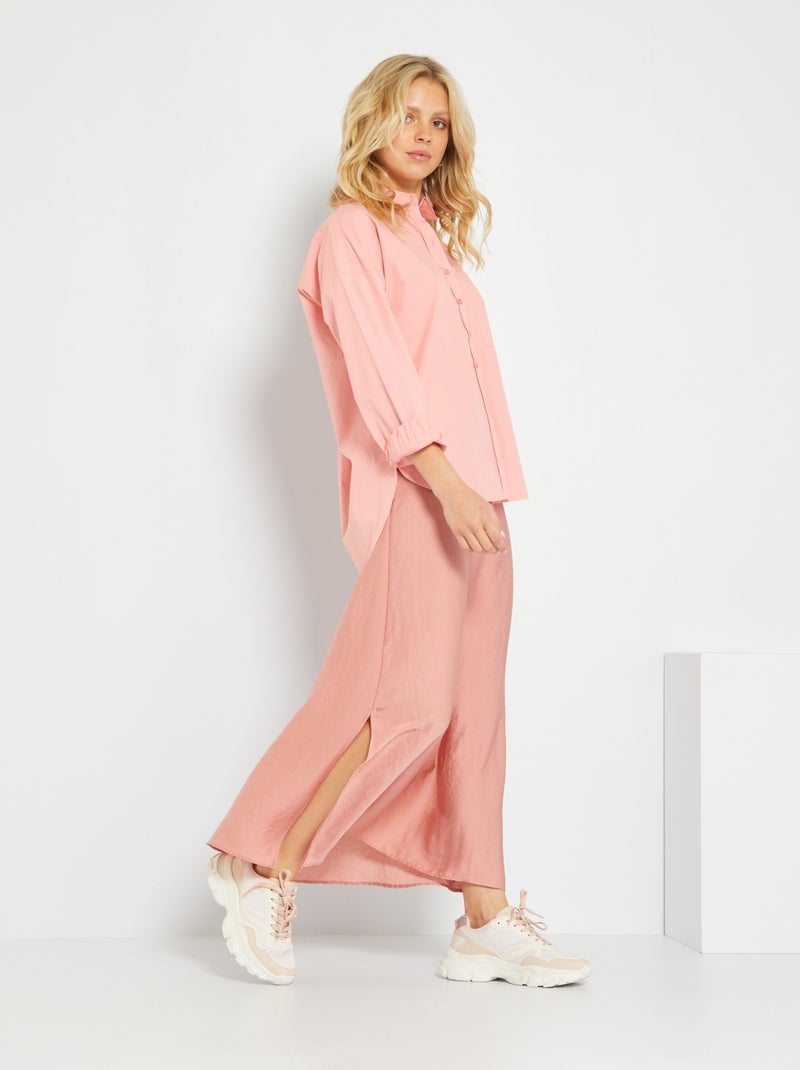 Gonna lunga satinata rosa - Kiabi