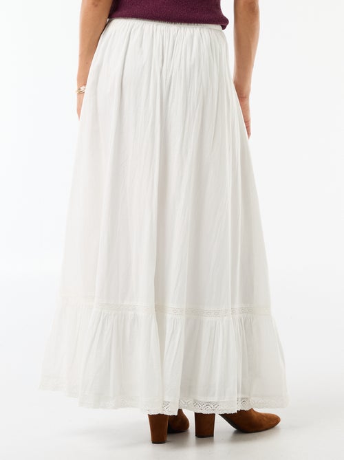 Gonna lunga svasata con macramè - Kiabi