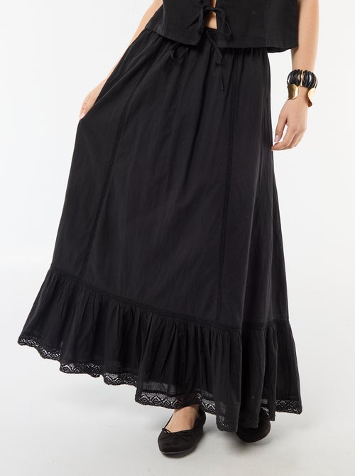 Gonna lunga svasata con macramè - Kiabi