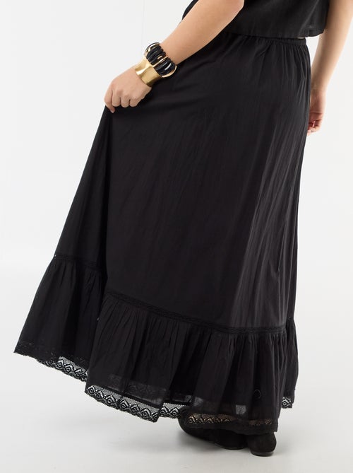 Gonna lunga svasata con macramè - Kiabi