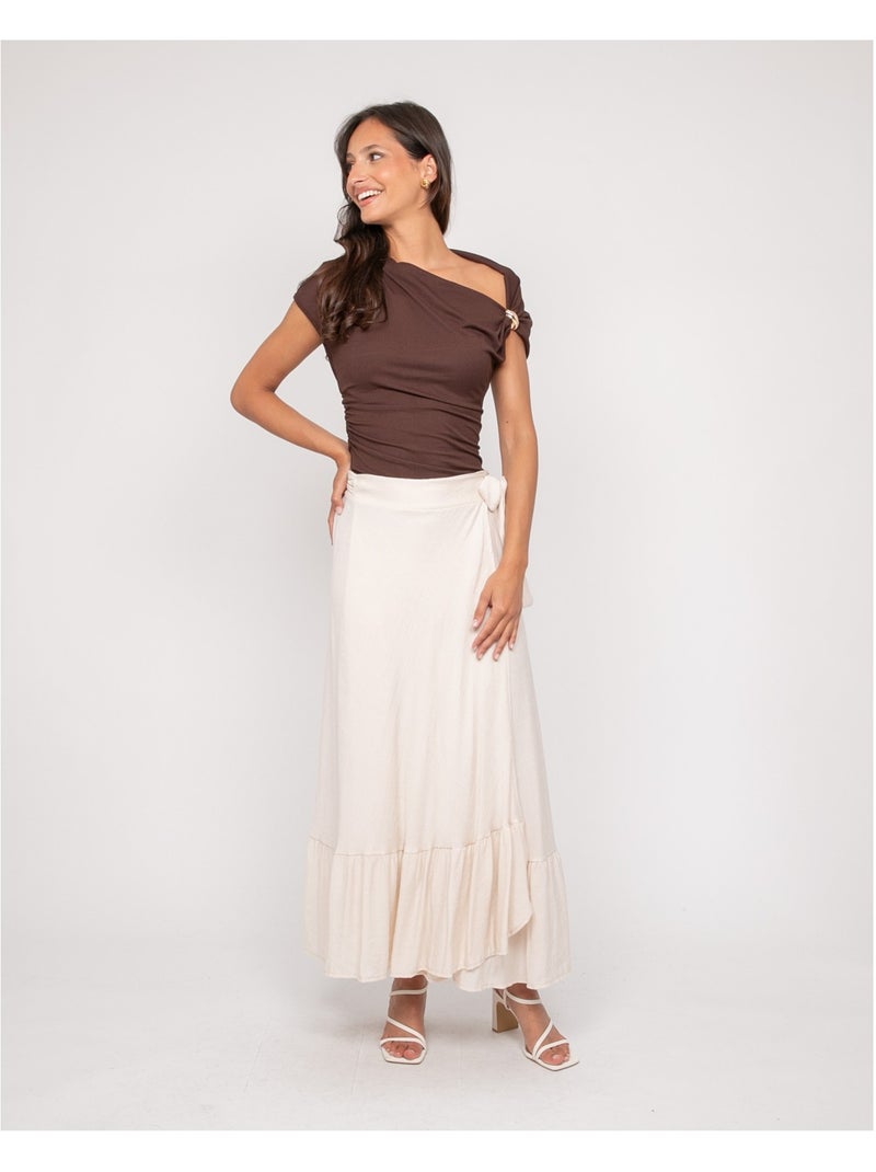 Gonna lunga XADALYS Ecru - Kiabi