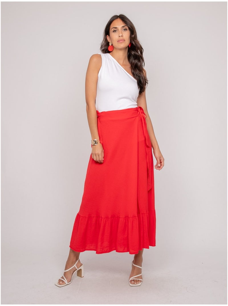 Gonna lunga XADALYS Rosso - Kiabi