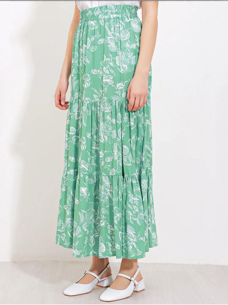 Gonna maxi a fantasia dalla vestibilità comoda bdart Verde pastello - Kiabi