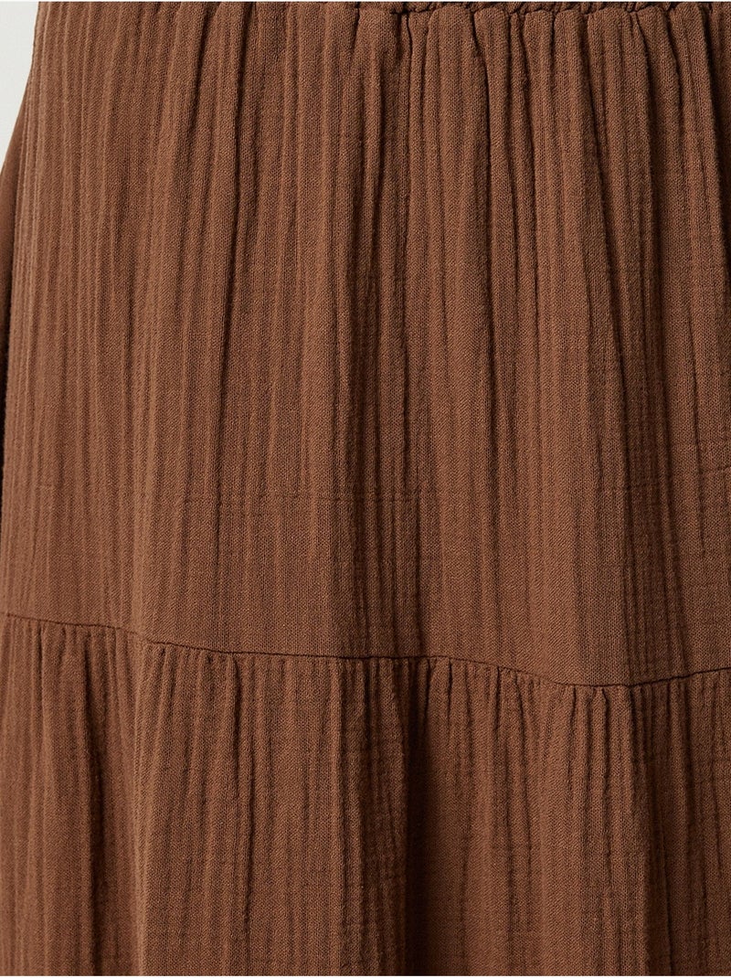 Gonna maxi a-line vita alta istanbul Marrone cioccolato - Kiabi