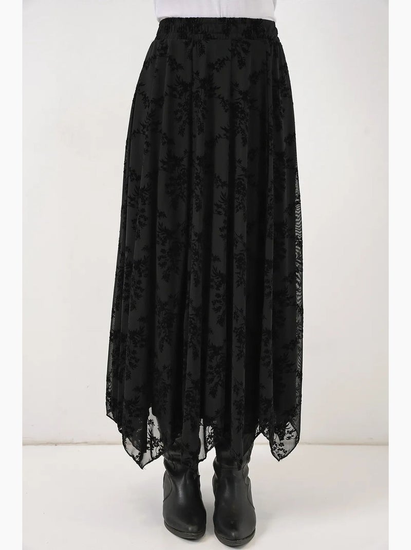 Gonna maxi a linea a a vita alta con stampa floreale bdart Nero - Kiabi