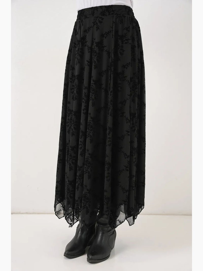 Gonna maxi a linea a a vita alta con stampa floreale bdart Nero - Kiabi