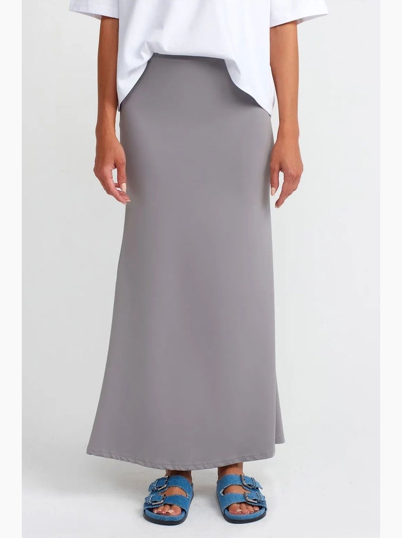 Gonna maxi a linea a a vita alta dilvin Grigio - Kiabi