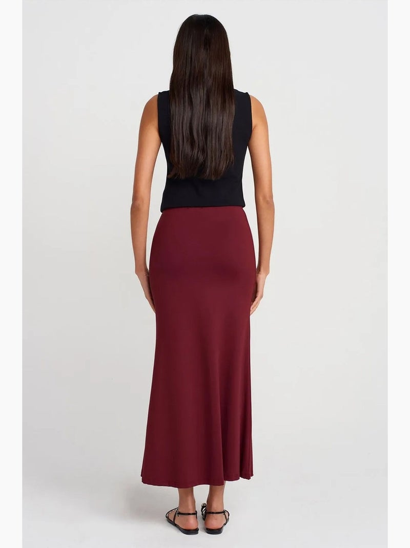 Gonna maxi a linea a a vita alta dilvin Rosso bordeaux - Kiabi