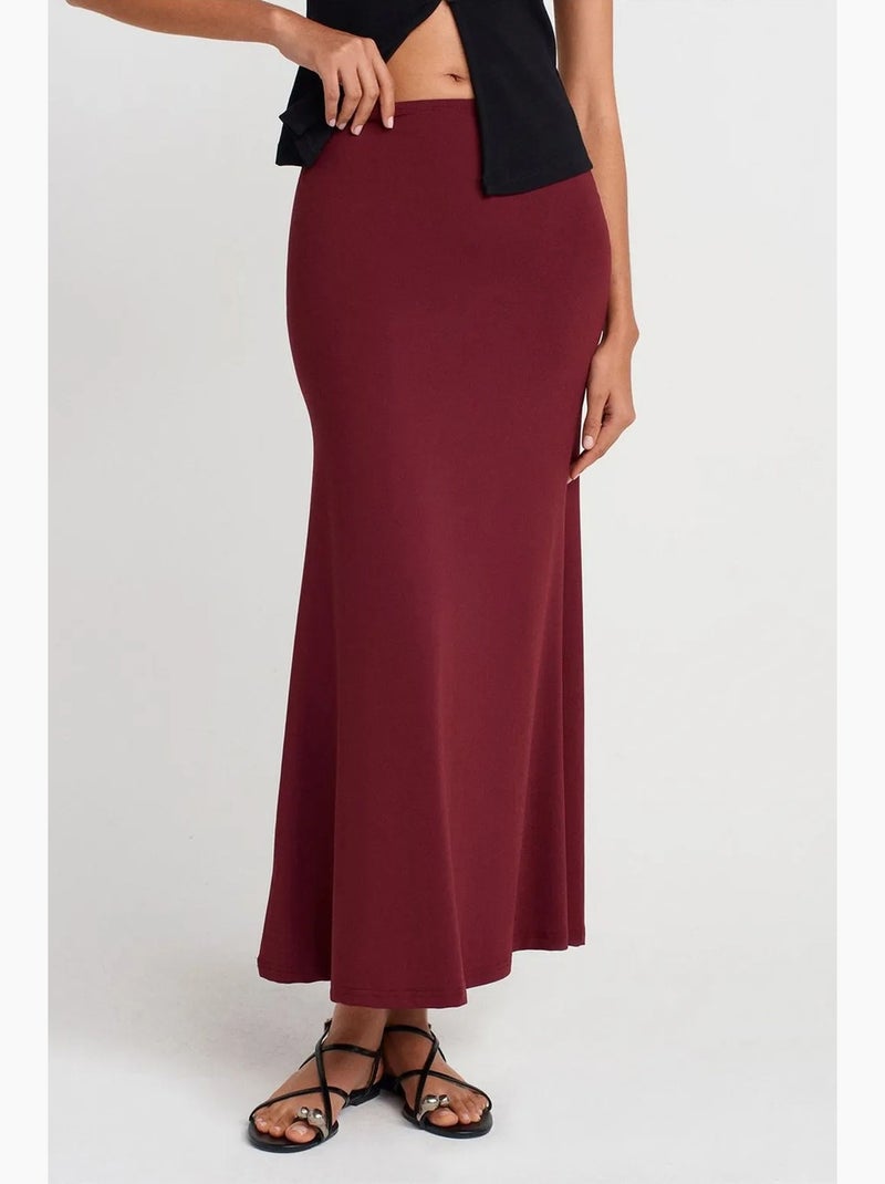 Gonna maxi a linea a a vita alta dilvin Rosso bordeaux - Kiabi
