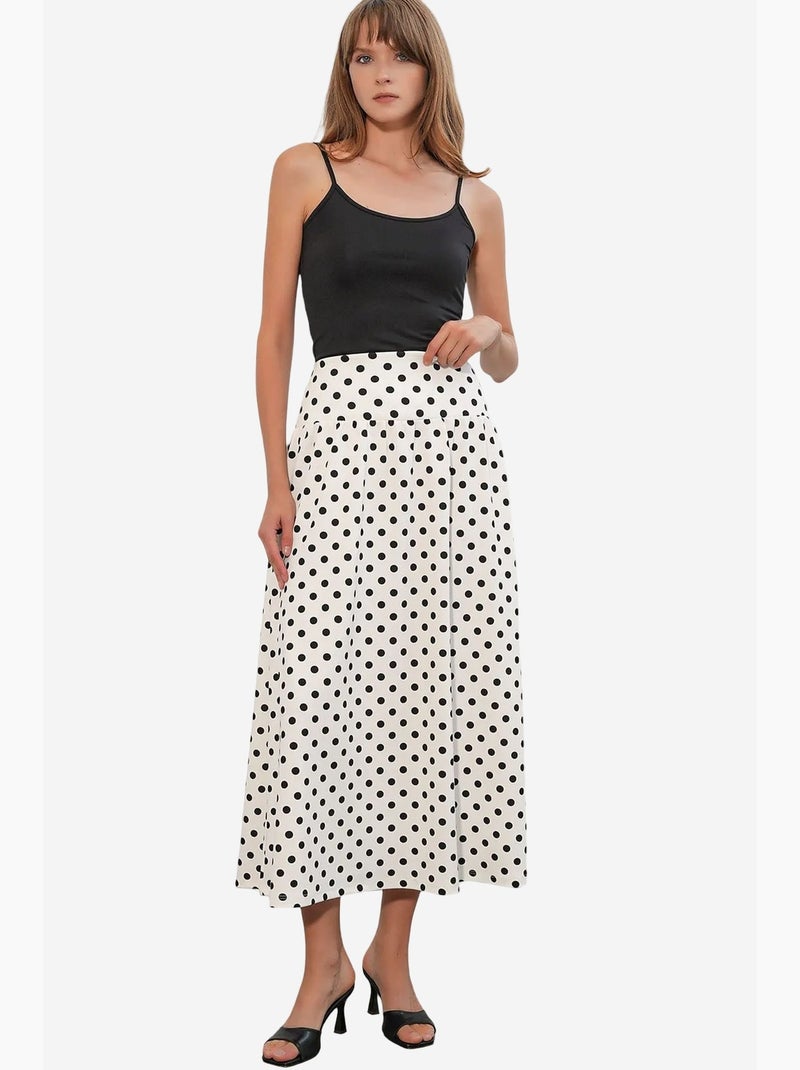 Gonna maxi a pois a vita alta bdart Bianco Nero - Kiabi