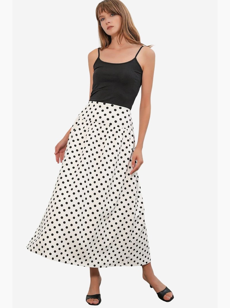 Gonna maxi a pois a vita alta bdart Bianco Nero - Kiabi