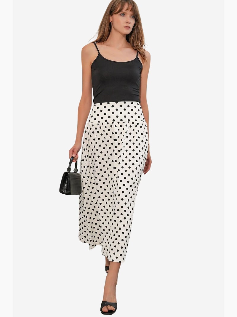 Gonna maxi a pois a vita alta bdart Bianco Nero - Kiabi