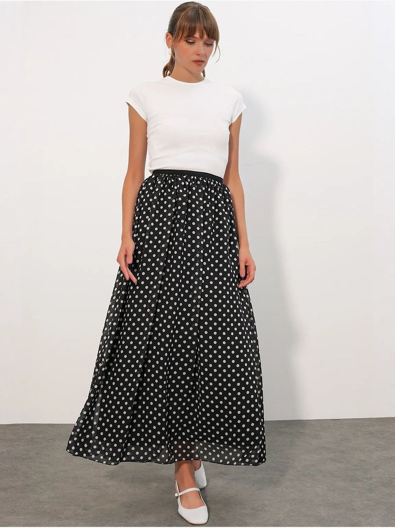 Gonna maxi a pois a vita alta bdart Nero - Kiabi