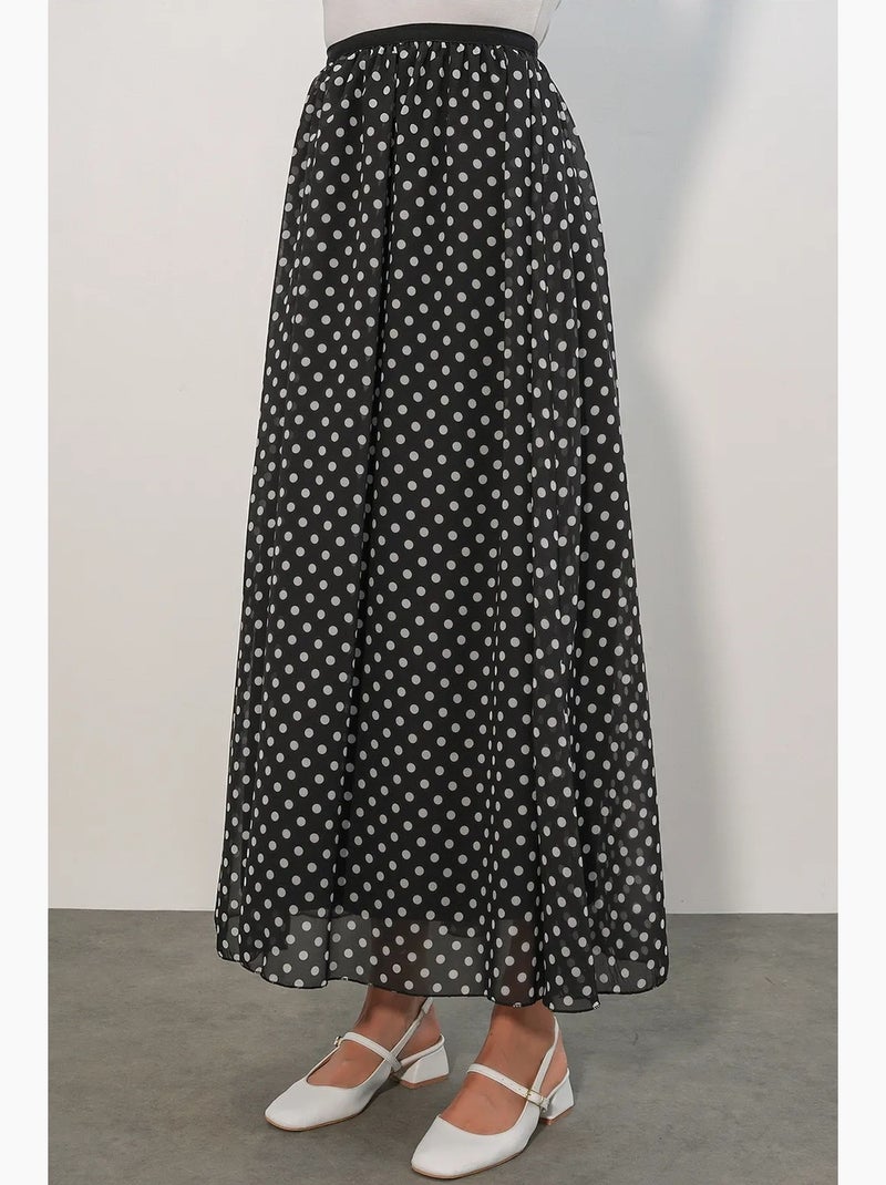 Gonna maxi a pois a vita alta bdart Nero - Kiabi