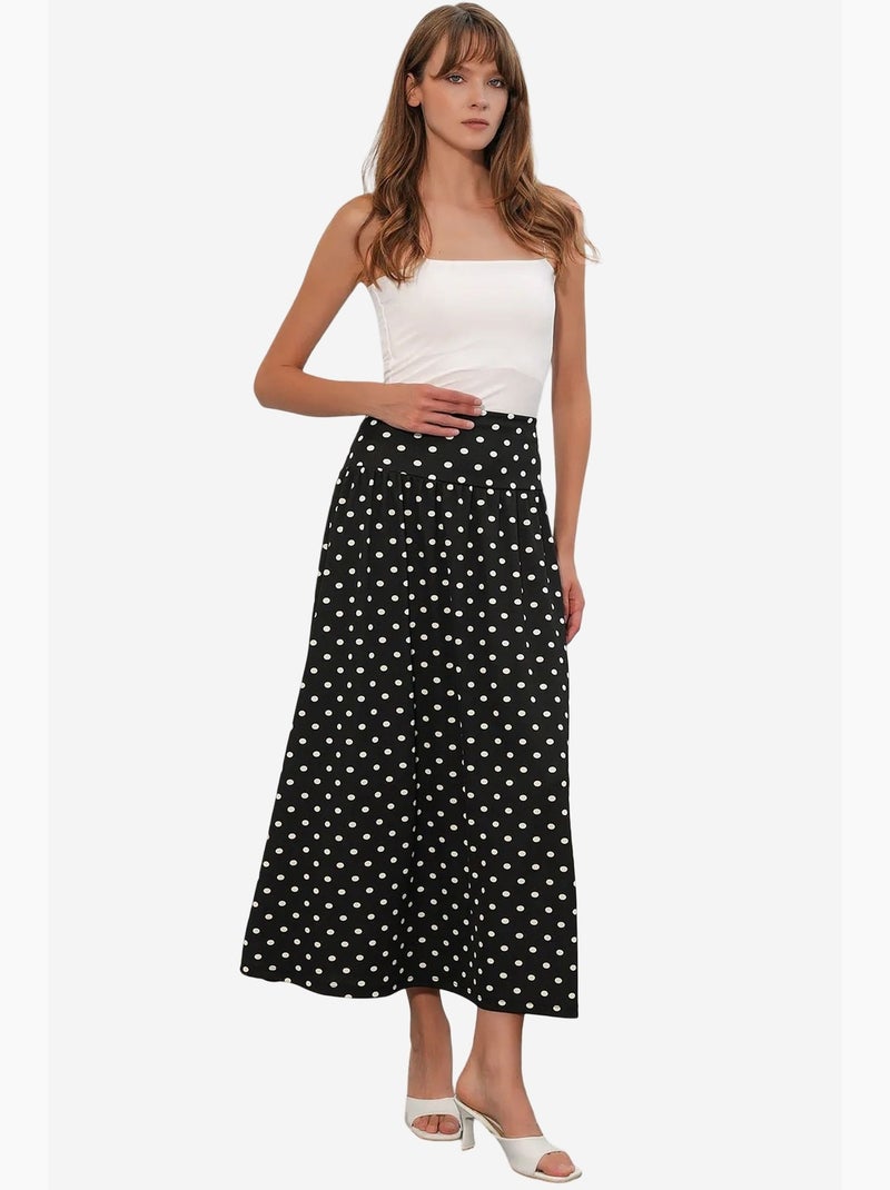 Gonna maxi a pois a vita alta bdart Nero - Kiabi