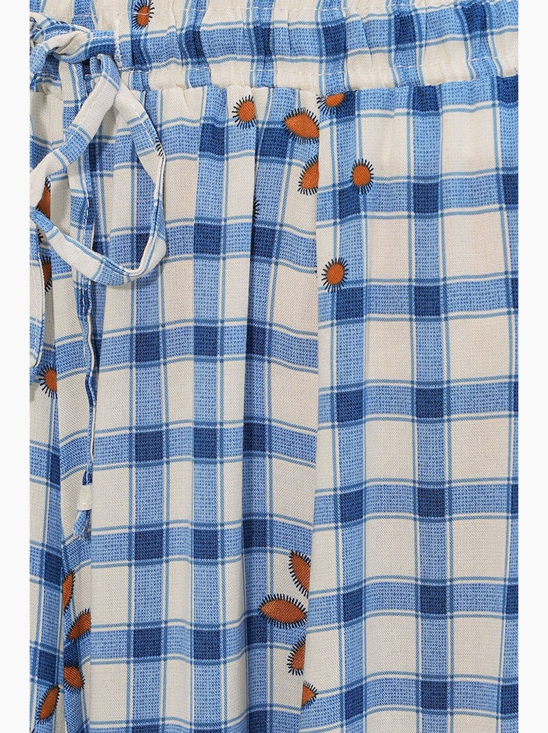 Gonna maxi a quadri a vita alta bdart Bianco Blu - Kiabi
