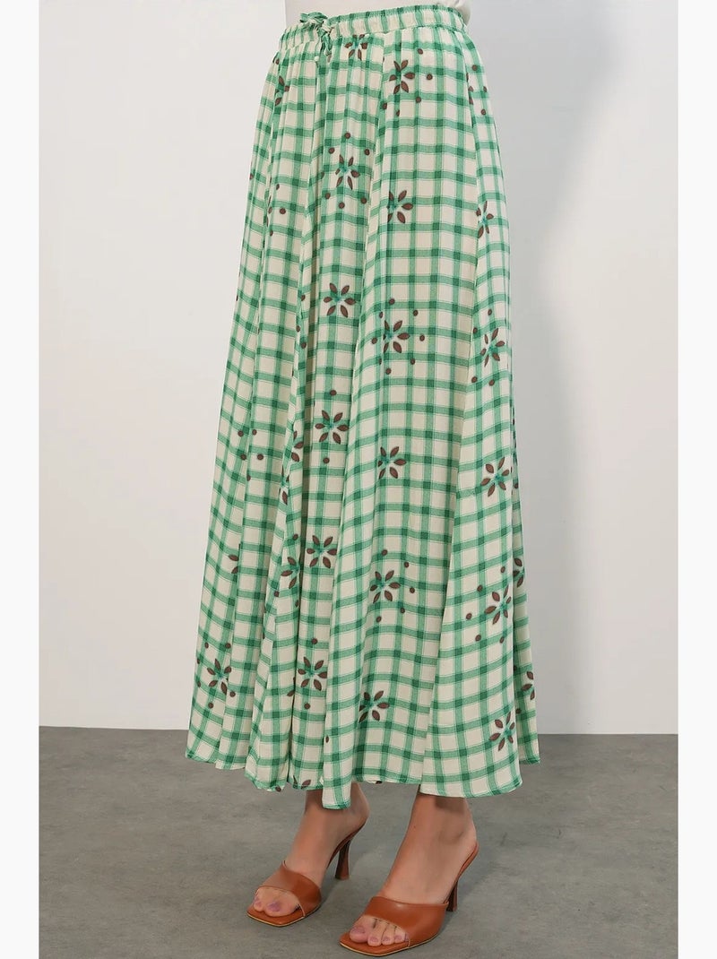 Gonna maxi a quadri a vita alta bdart Verde menta - Kiabi