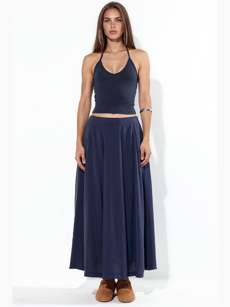 Gonna maxi a trapezio a vita alta busem Blu marino - Kiabi
