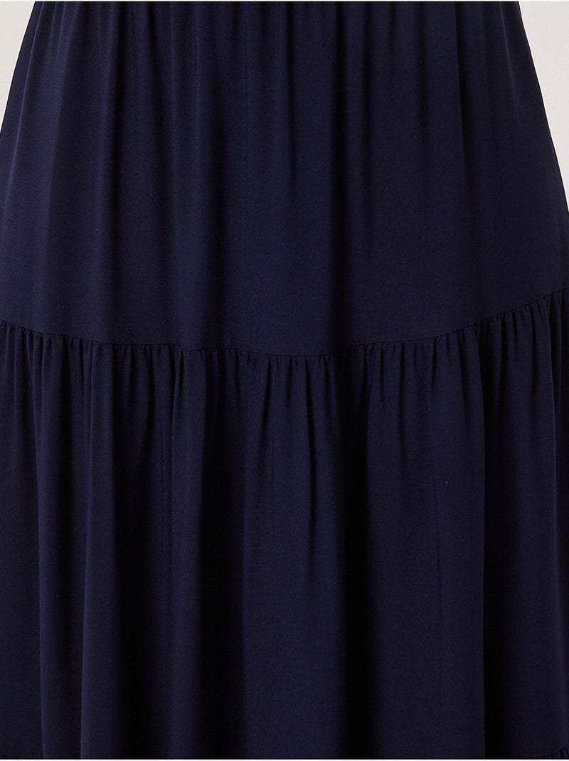 Gonna maxi a trapezio a vita alta istanbul Blu marino - Kiabi