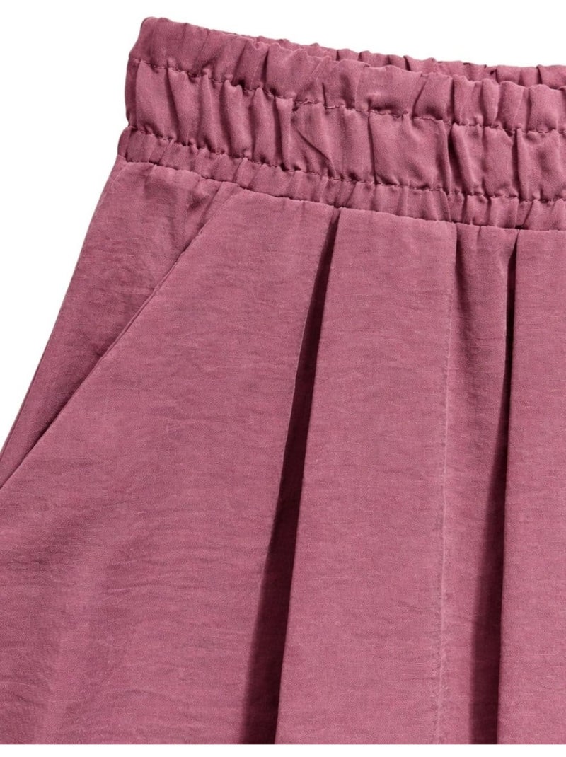 Gonna maxi a vita alta con coulisse in vita mixray Rosa antico - Kiabi