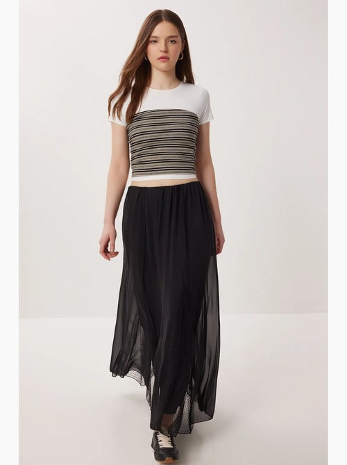 Gonna maxi a vita alta in chiffon istanbul - Kiabi Gonna maxi a vita alta in chiffon istanbul - Kiabi