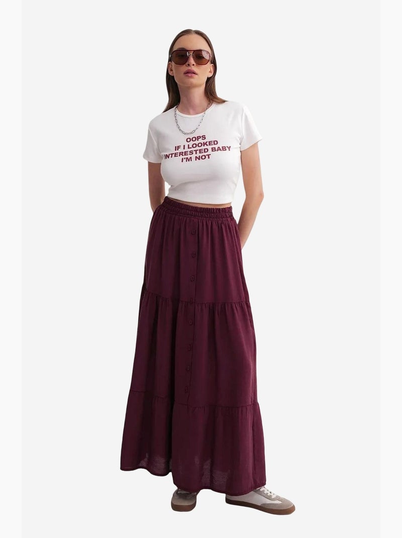 Gonna maxi a vita alta mixray Rosso bordeaux - Kiabi