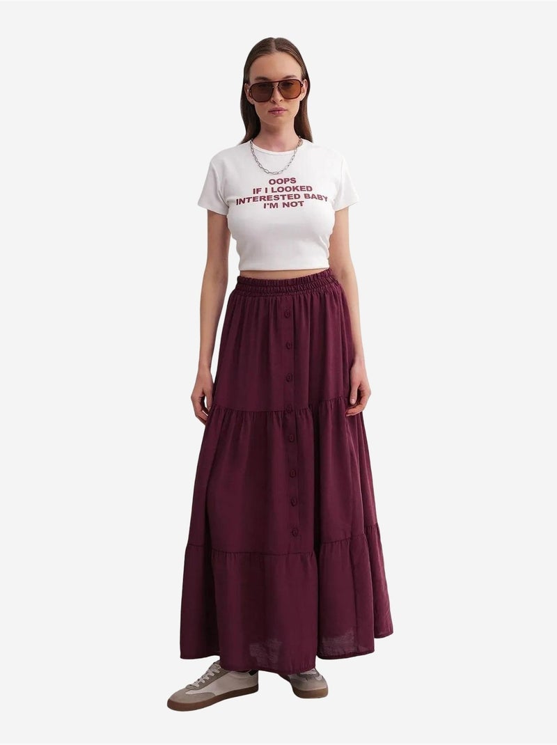 Gonna maxi a vita alta mixray Rosso bordeaux - Kiabi