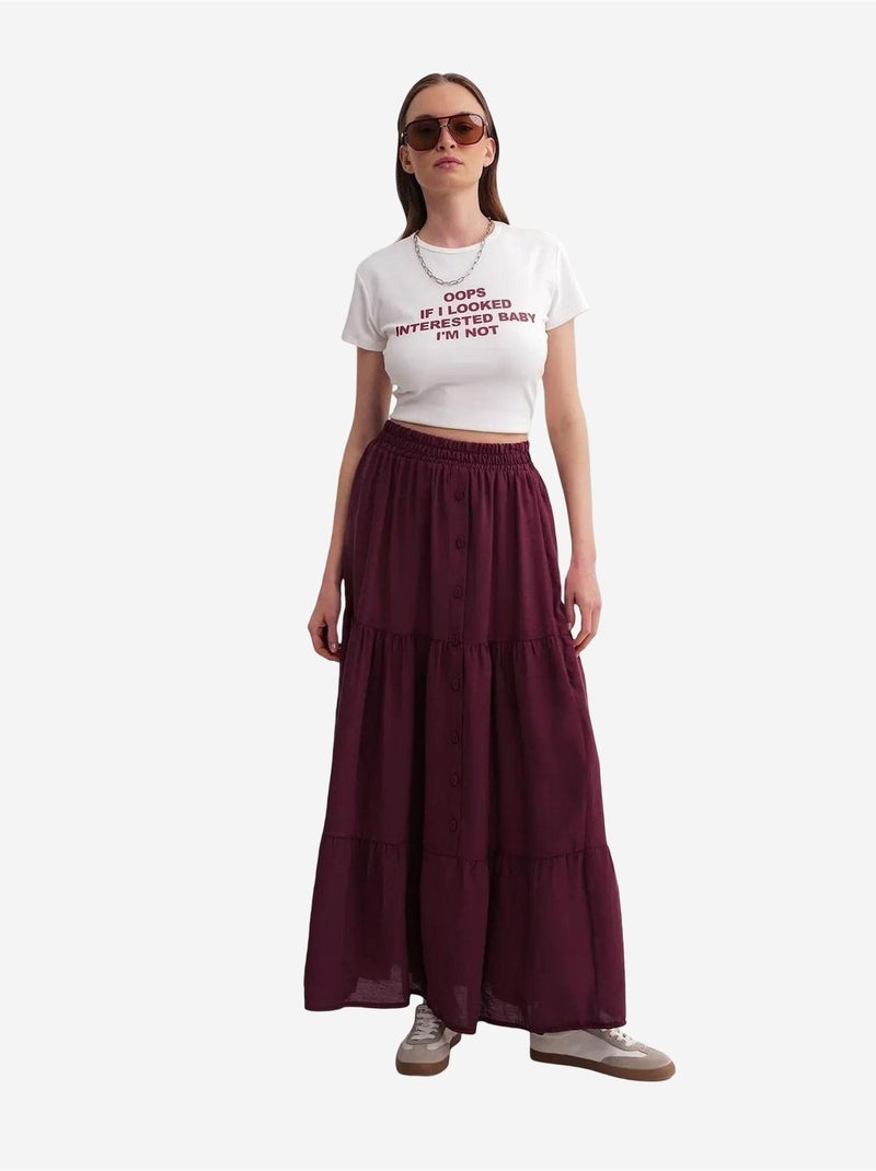 Gonna maxi a vita alta mixray Rosso bordeaux - Kiabi