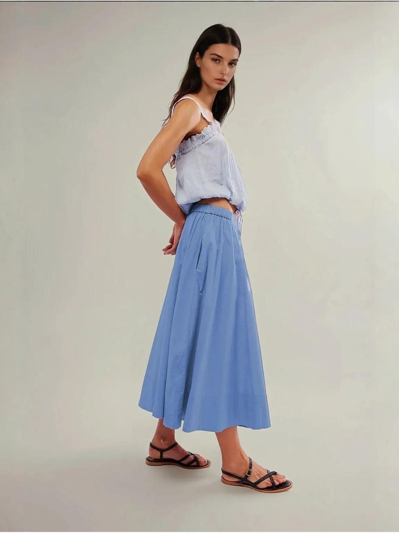 Gonna maxi aderente a linea a hiccup Blu cielo - Kiabi