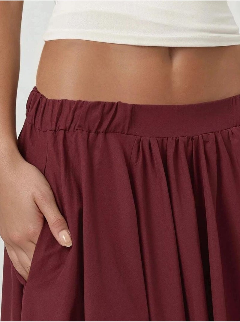 Gonna maxi aderente a linea a hiccup Rosso bordeaux - Kiabi