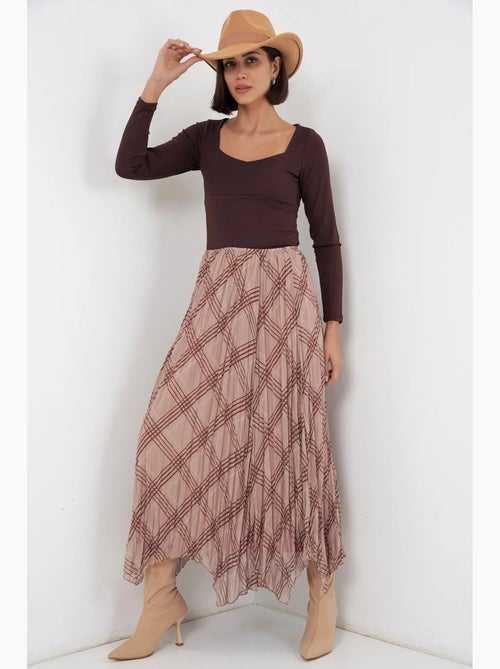 Gonna maxi asimmetrica con motivo bdart - Kiabi Gonna maxi asimmetrica con motivo bdart - Kiabi